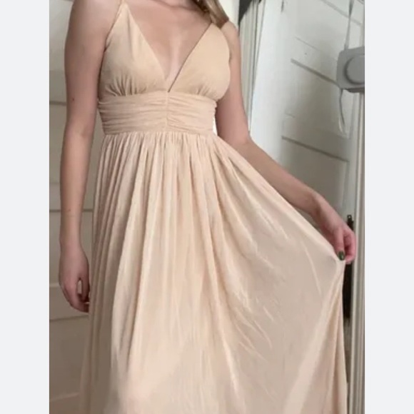 Lulu’s tan nude mesh maxi dress - Picture 6 of 13